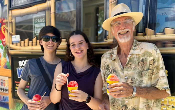 Volunteers enjoying shave ice at the Volunteer Appreciation Event.